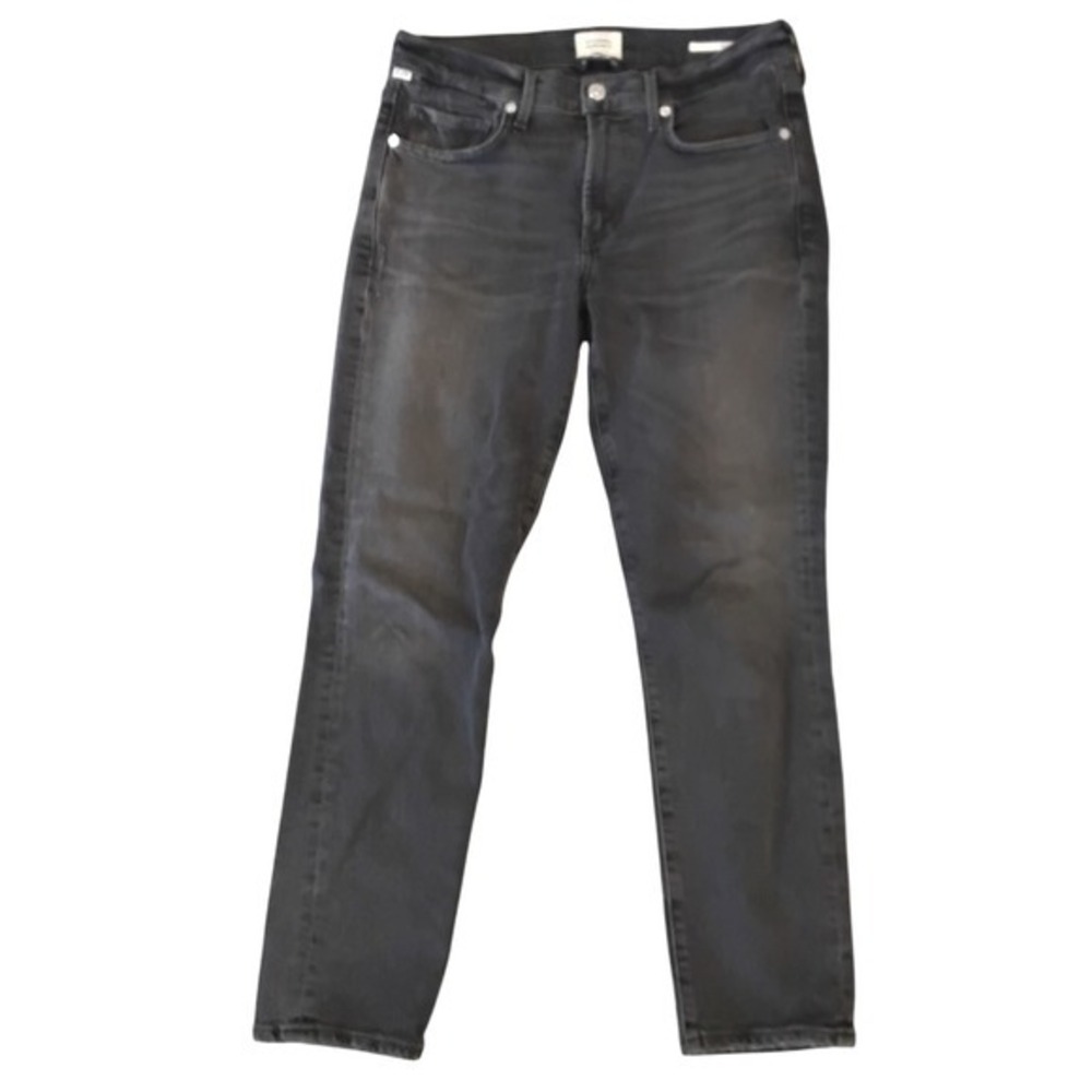Citizens of Humanity Ella High Rise Slim Ankle Jeans Black Wash Size 27 Denim